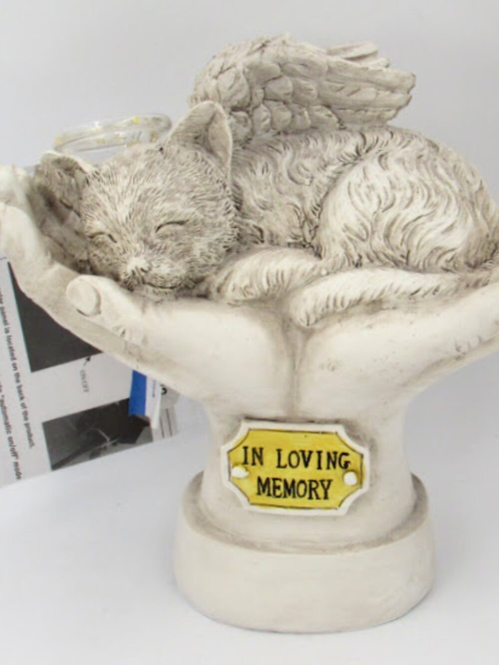 Garden Solar Angel Dog Memorial Weather Resistant Statue "In Loving Memory"